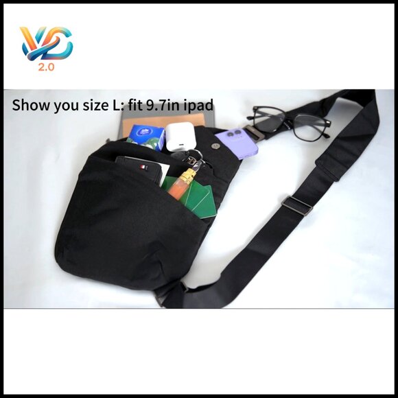 Minimalist Sling Bag Waterproof Crossbody Daypack Commuter Travel Hiking - Picture 7 of 7